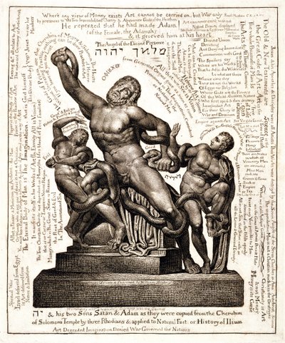 The Laocoon as Jehovah with Satan and Adam by William Blake